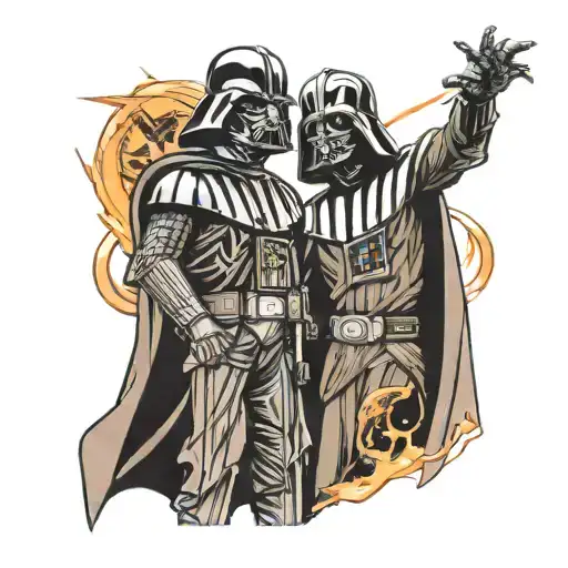 darth vader vs anakin tattoo design idea