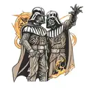 darth vader vs anakin tattoo design idea