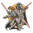 darth vader vs anakin tattoo design idea