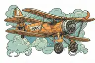 biplane crash tattoo design idea