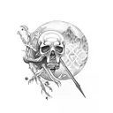 River styx with Charon tattoo design idea