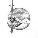 River styx with Charon tattoo design idea