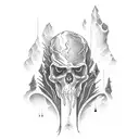 River styx with ferryman tattoo design idea