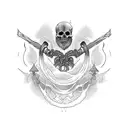 River styx with ferryman tattoo design idea