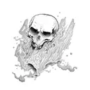 River styx with ferryman tattoo design idea