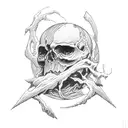 River styx with Charon the ferryman tattoo design idea