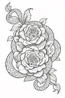 Mandala snake with roses tattoo design idea