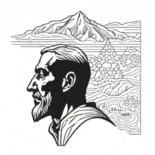 profile view of Ben lomond tattoo design idea