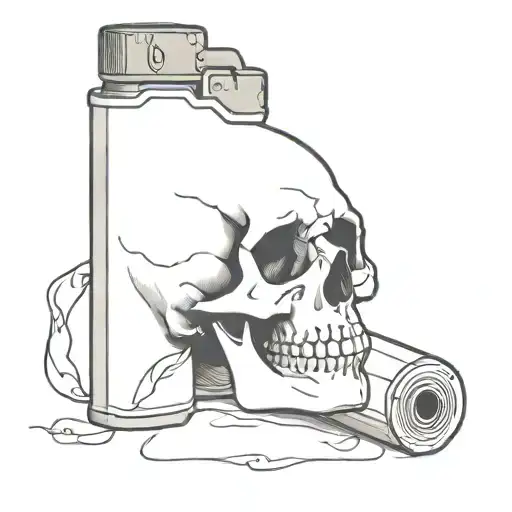lighter with a skull tattoo design idea