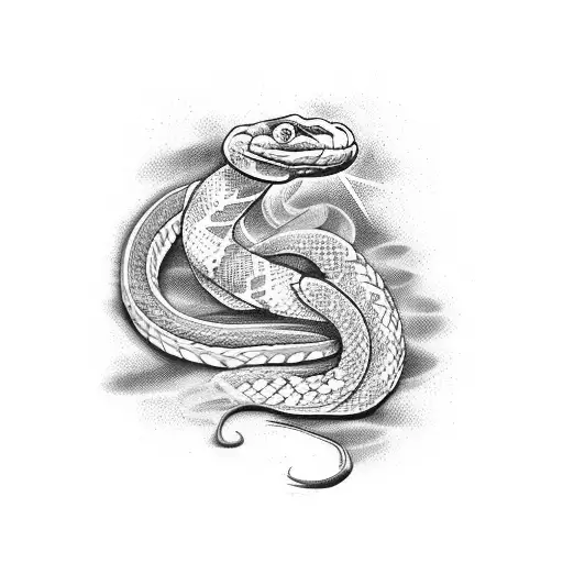 fire snake tattoo design idea