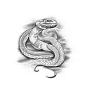 fire snake tattoo design idea