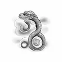 fire snake tattoo design idea