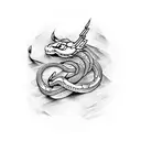 fire snake tattoo design idea