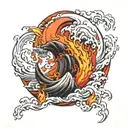 Tiny fire, tsunami, anger, huracane  tattoo design idea