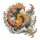 Tiny fire, tsunami, anger, huracane  tattoo design idea