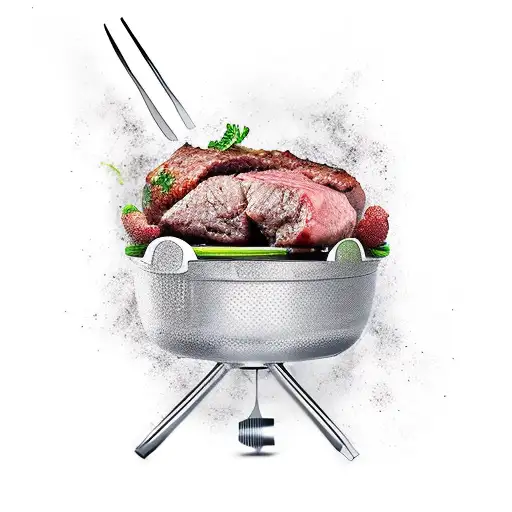 cooking meat tattoo design idea