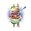 cooking meat tattoo design idea