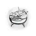 cooking meat tattoo design idea