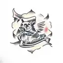 cooking meat tattoo design idea