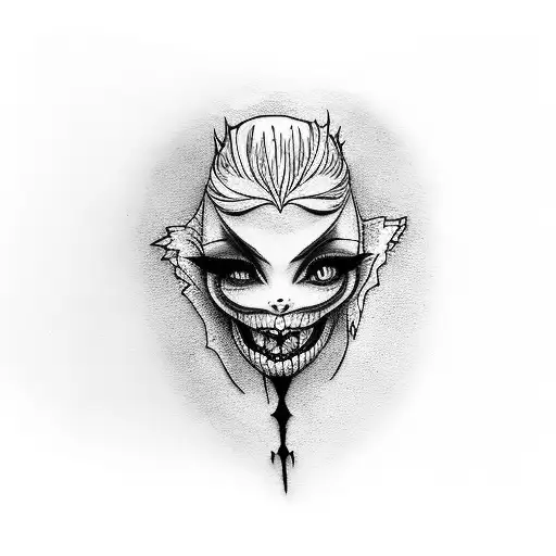 female vampire tim burton tattoo design idea