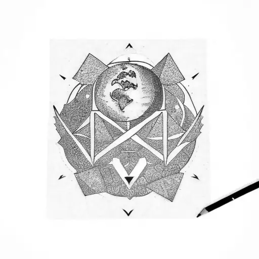 earth sign mixed with libra rising and green coloured leaves tattoo design idea