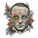 Hannibal Lecter mask tattoo design idea