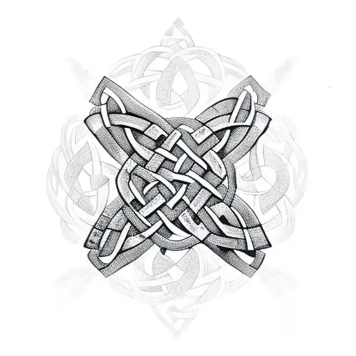 Raven with a irish celtic knot tattoo design idea