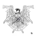 Raven with a irish celtic knot tattoo design idea