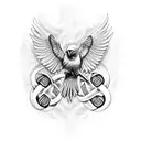 Raven with a irish celtic knot tattoo design idea