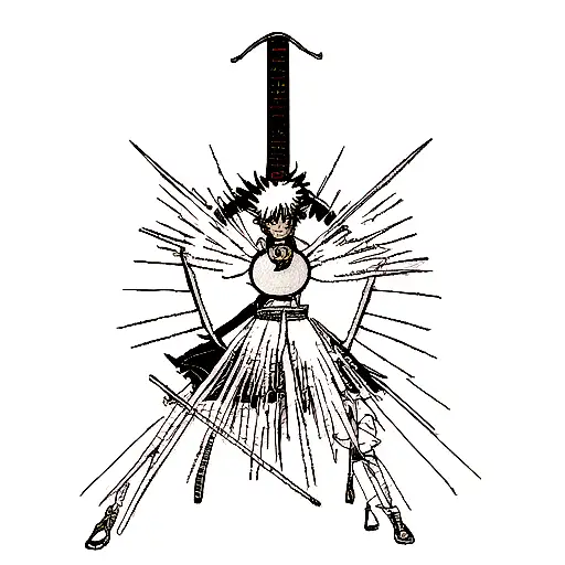 Ichigo Kurosaki's sword, Berserk sword, Zoro enma sword tattoo design idea