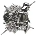 darth vader vs anakin tattoo design idea