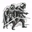 darth vader vs anakin tattoo design idea
