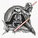 darth vader vs anakin tattoo design idea