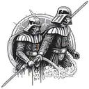 darth vader vs anakin tattoo design idea