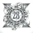28 in Roman numerals tattoo design idea
