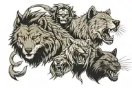 wolf, lion, bear, predator, king, no fear, dont quit, be humble, fighter, anime, sharingan, anime and mangas tattoo design idea