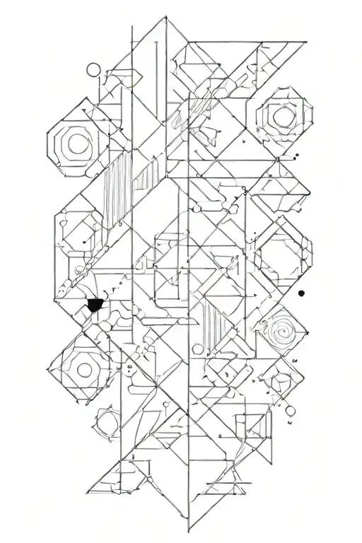 linear geometric shapes  tattoo design idea