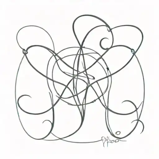 pisces symbol entwined with libra symbol incorporated tattoo design idea