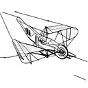 single line biplane tattoo design idea