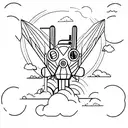 single line biplane tattoo design idea