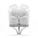 Tree of Life half dead tattoo design idea