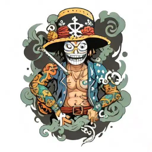 brook from one piece tattoo design idea