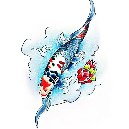 Traditional Koi Fish Tattoo Idea - BlackInk AI
