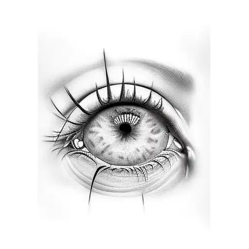 ojo pintado por un lapiz tattoo design idea
