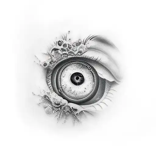 lapiz pintando un ojo tattoo design idea