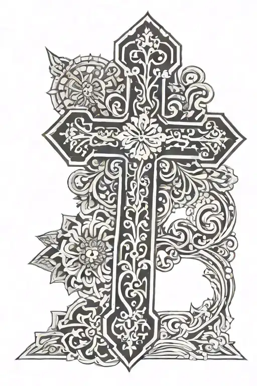 orthodox cross  tattoo design idea