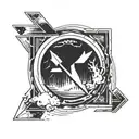 Arrow flying through a portal opening tattoo design idea