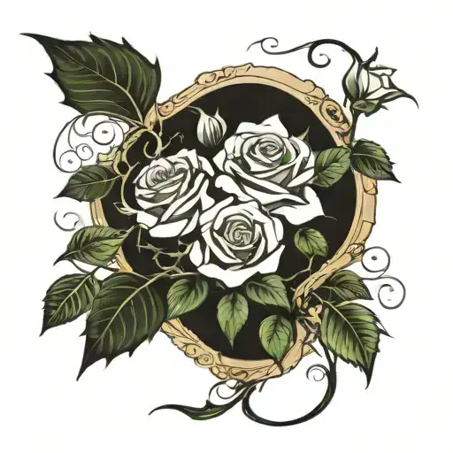 book dragon rose vines tattoo design idea