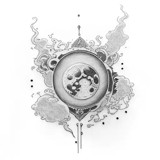 lunar tear tattoo design idea