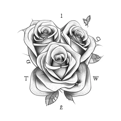  a Arm Sleeve Tatoo, with money rolled up in a rose like shapes, one doves, a an clock, natural roses and a staircase  tattoo design idea